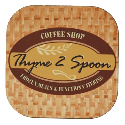 4" Square Hardboard Coaster 6 Piece Set Thumbnail