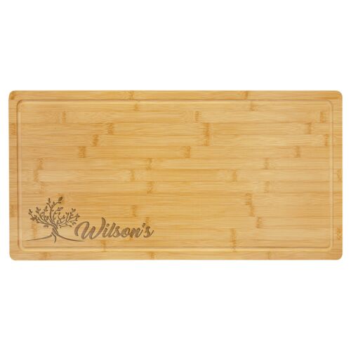 23 3/4" x 12" Bamboo Cutting Board with Drip Ring Thumbnail
